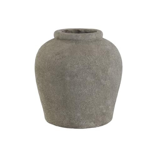 Vase Home ESPRIT Zementgrau, 29 x 29 x 30 cm von Home ESPRIT