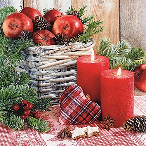 20 Servietten Romantische Weihnachtszeit | Kerzen | Winter | Weihnachten | Tischdeko | Decoupage | Serviettentechnik 33x33cm von Home Fashion