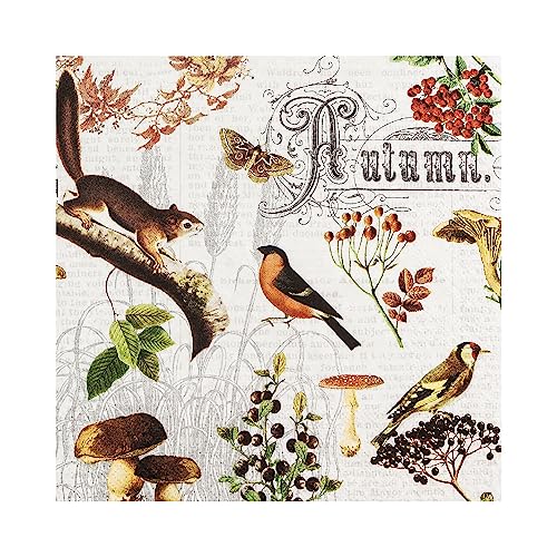 HOME FASHION Serviette Herbst Collage 33x33cm 20 Stück Papierserviette Tischserviette Serviettentechnik von Home Fashion