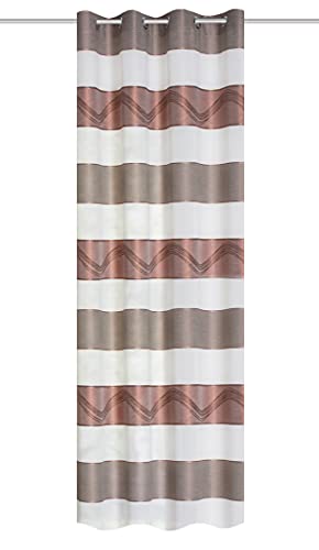 Home Fashion / Fertigschal mit Querstreifen und Jacquardmusterung, Abschluss gesäumt, |SUSA| 053793-2005 | GRÖSSE 245 X 140 cm/ Kupfer von Home Fashion