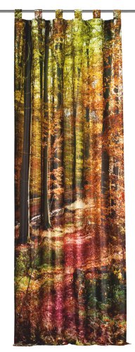 Home Fashion 48035-811 Schlaufenschal Digitaldruck Waldorf, Natur/Dekostoff-Seidenoptik 245 x 120 cm von Home Fashion