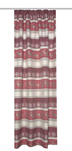 Home Fashion Kräuselbandschal, Stoff, rot, 0.5 x 140 x 145 cm von Home Fashion