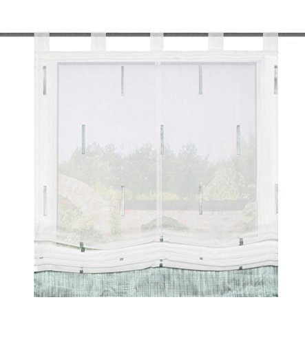 Home Fashion Schlaufenrollo Scherli Melange, Polyester, Mint, 140 x 80 cm von Home Fashion