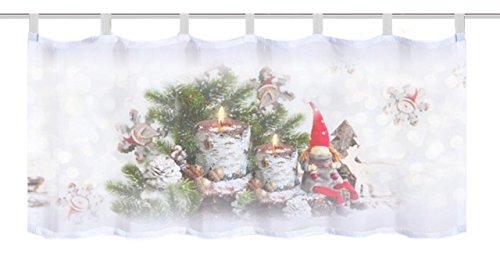 Home Fashion WEIHNACHTSWICHTEL Cafehaus, Stoff, rot, 45 x 120 x 0,1 cm von Home Fashion