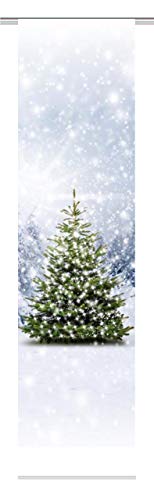 Home fashion Weihnachtsbaum Schiebevorhang, Stoff, grün, 245 x 60 x 0,1 cm von Home Fashion