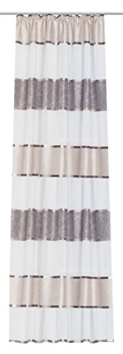 Home Fashion Zugbandschal Querstreifen, Polyester, Stein, 245 x 140 cm von Home Fashion