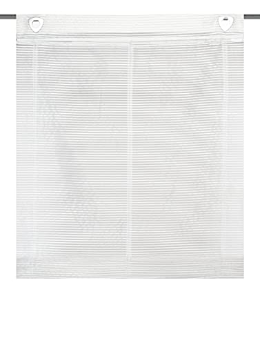 Home fashion / Raffrollo aus transparentem Halborganza, mit Querstreifen,|JÖRG| 091988-2407 | GRÖSSE 130 X 45 cm/Taupe von Home Fashion