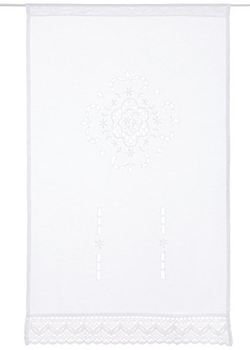 Home fashion FENSTERBEHANG LEINENSTRUKTUR Bestickt, Stoff, weiß, 100 x 60 cm von Home Fashion