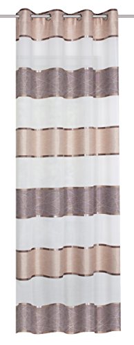 Home fashion Ösenschal Querstreifen, Polyester, Cappuccino, 245 x 140 cm von Home Fashion