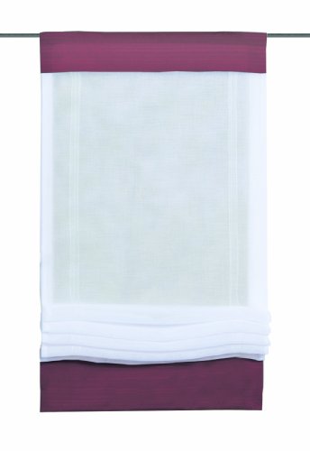 Home fashion 69165-856 Raffrollo, Voile Leinenstruktur, 140 x 80 cm, Bordeaux von Home Fashion