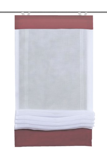 Home fashion 69265-856 Raffrollo mit Haken, Voile-Leinenstruktur, 140 x 60 cm, Bordeaux von Home Fashion
