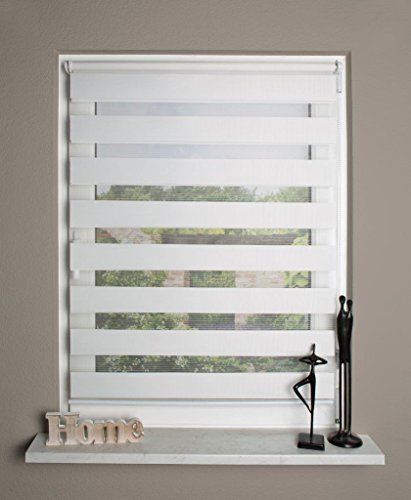 Home fashion Kettenzugrollo Zebra, Stoff, wollweiß, 150 x 40 cm von Home Fashion