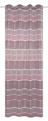 Home Fashion Schlaufenschal Querstreifen Kettenhemd, Polyester, Bordeaux, 245 x 140 cm von Home Fashion