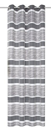 Home Fashion Schlaufenschal Querstreifen, Polyester, Grau, 245 x 140 cm von Home Fashion