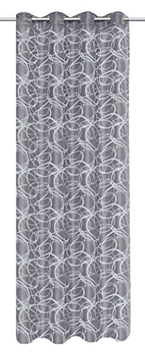 Home Fashion ÖSENSCHAL DEKOSTOFF JACQUARDMUSTERUNG, Polyester, Grau, 245 x 140 cm von Home Fashion