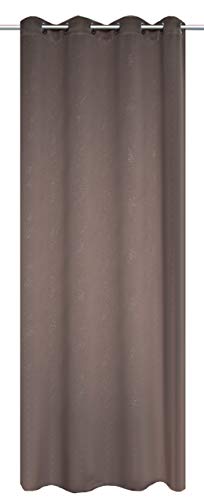 Home fashion Ösenschal Verdunklungsschal Glitzerdruck, Polyester, Taupe, 245 x 140 cm von Home Fashion