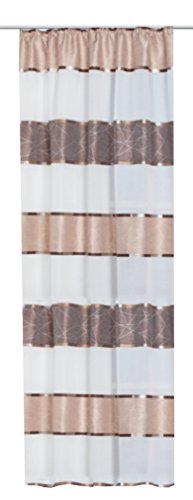 Home Fashion Zugbandschal Querstreifen, Polyester, Cappuccino, 225 x 140 cm von Home Fashion