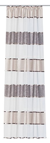 Home Fashion Zugbandschal Querstreifen, Polyester, Stein, 145 x 140 cm von Home Fashion