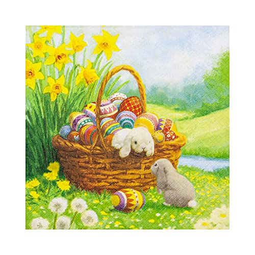 Serviette "Hase im Osterkorb" von Home Fashion