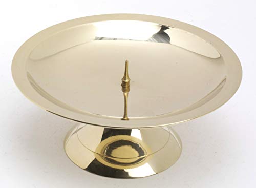 Taufkerzenhalter Scheibenleuchter Messing Gold poliert mit dünnen Dorn Ø 13,5 cm für Taufkerzen Taufkerzenhalter Scheibenleuchter Messing Gold poliert mit dünnen Dorn Ø 13,5 cm für Taufkerzen von Home Fashion