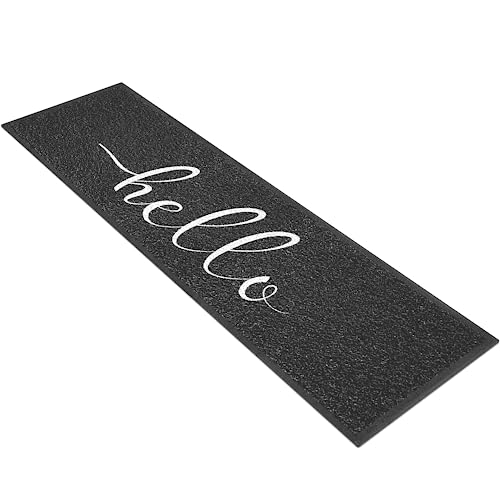 Hallo Fußmatte für Stufen – rutschfeste Treppenstufen für den Außenbereich – 88,9 x 25,4 cm Willkommensmatte für Treppen – rutschfeste Gummi-Treppenstufenmatte – Outdoor-Stufenmatten – dekorative von Home Finds