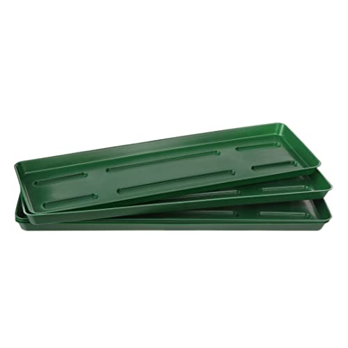 Home Garden Ornaments Untersetzer 5er Set für Pflanzkasten und Balkonkasten – länglicher Kunststoff-Unterteller für Blumenkasten und Übertopf, Ideal für Balkon und Terrasse (56 cm, Grün) von Home Garden Ornaments