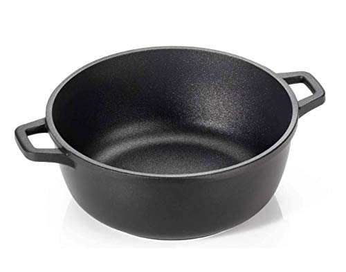 Home Grand Chef Kasserolle Antihaft mit 2 Griffen, Alluminium Druckgeschmelzt, Schwarz, 24 cm von HOME