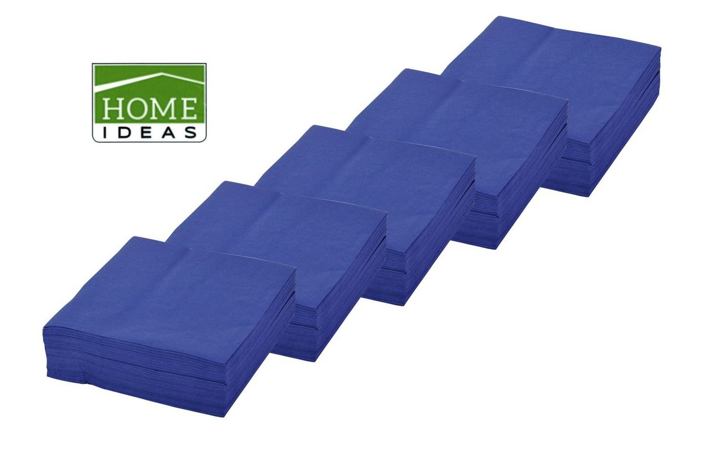 Home Ideas Papierserviette 250 Servietten blau 33x33cm 3lagig 1/4 Falz Papierserviette Tischdeko von Home Ideas