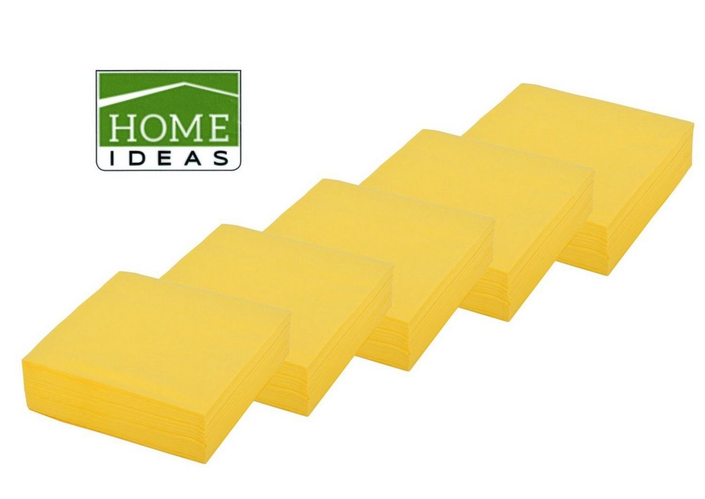 Home Ideas Papierserviette 250 Servietten gelb 33x33cm 3lagig 1/4 Falz Papierserviette Tischdeko von Home Ideas