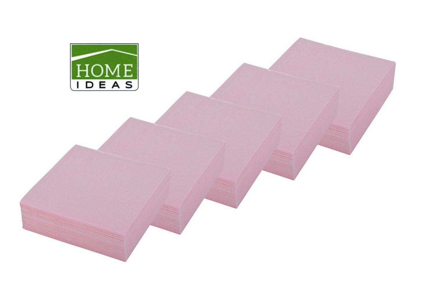 Home Ideas Papierserviette 250 Servietten rosa 33x33cm 3lagig 1/4 Falz Papierserviette Tischdeko von Home Ideas