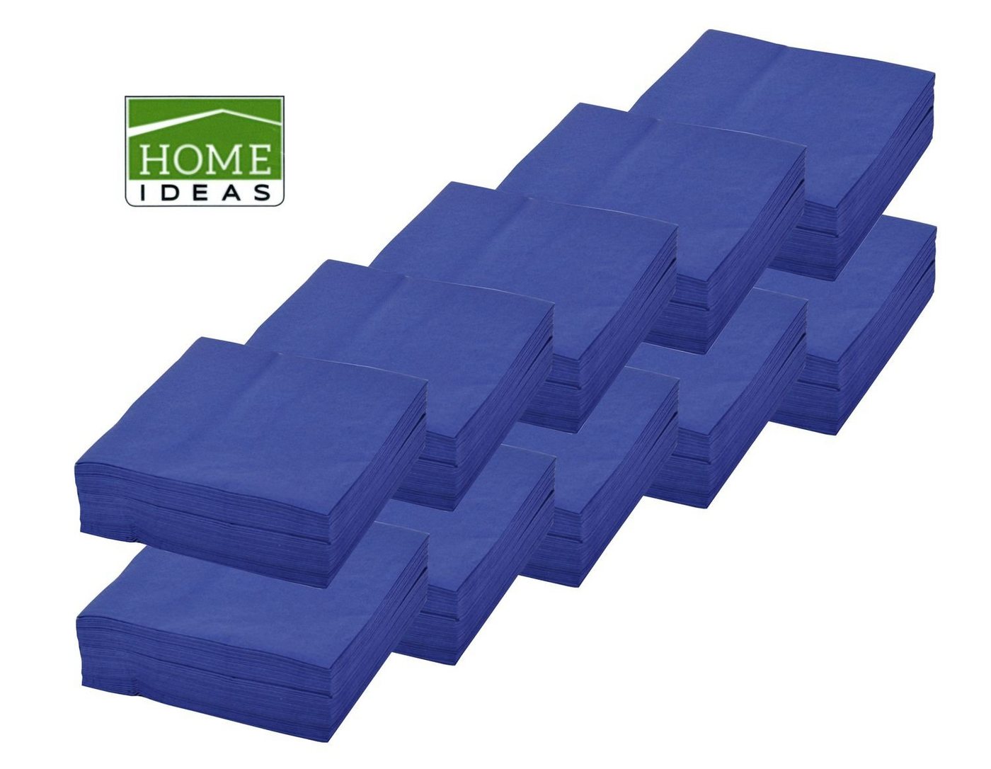 Home Ideas Papierserviette 500 Servietten blau 33x33cm 3lagig 1/4 Falz Papierserviette Tischdeko von Home Ideas