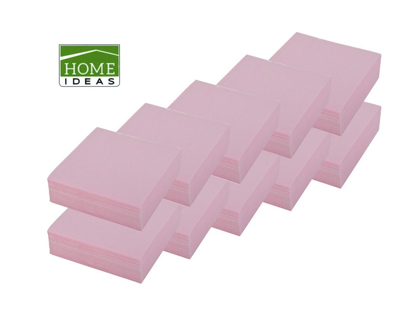 Home Ideas Papierserviette 500 Servietten rosa 33x33cm 3lagig 1/4 Falz Papierserviette Tischdeko von Home Ideas