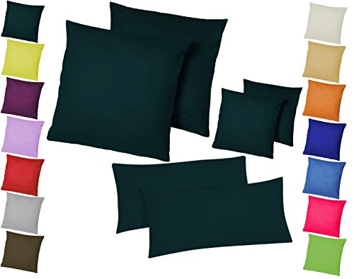 Home-Impression Doppelpack / 2er Set Microfaser Kissenhüllen/Kissenbezüge - Wohndekoration in schlichtem Uni Design mit Reißverschluss und in 3 Größen (40 x 40 cm, Schwarz) von Home-Impression