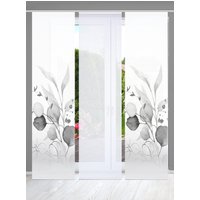 HOME in green Schiebegardine "ABANIO" Paneelwagen 3 Stk. tlg. SET DIGITALDRUCK,BAMBUSOPTIK RECYCELT von Home In Green