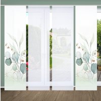 HOME in green Schiebegardine "ABANIO" Paneelwagen 4 Stk. tlg. SET DIGITALDRUCK,BAMBUSOPTIK RECYCELT von Home In Green