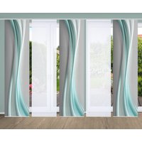 HOME in green Schiebegardine "ELANIA", (5 St.), SET DIGITALDRUCK,BAMBUSOPTIK RECYCELT von Home In Green