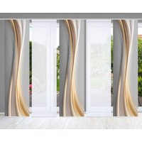 HOME in green Schiebegardine "ELANIA" Paneelwagen 5 Stk. tlg. SET DIGITALDRUCK,BAMBUSOPTIK RECYCELT von Home In Green