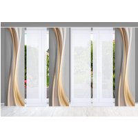 HOME in green Schiebegardine "ELANIA" Paneelwagen 6 Stk. tlg. SET DIGITALDRUCK,BAMBUSOPTIK RECYCELT von Home In Green