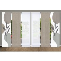 HOME in green Schiebegardine "FRONDA" Paneelwagen 6 Stk. tlg. SET DIGITALDRUCK,BAMBUSOPTIK RECYCELT von Home In Green