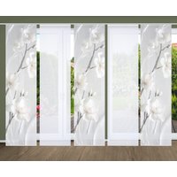 HOME in green Schiebegardine "LAIRA" Paneelwagen 5 Stk. tlg. SET DIGITALDRUCK,BAMBUSOPTIK RECYCELT von Home In Green