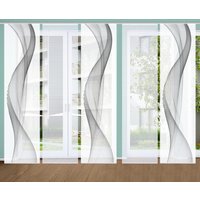 HOME in green Schiebegardine "NEVOLA" Paneelwagen 5 Stk. tlg. SET DIGITALDRUCK,BAMBUSOPTIK RECYCELT von Home In Green