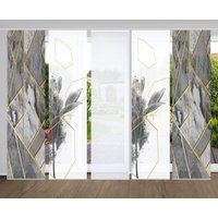 HOME in green Schiebegardine "SIGNUM" Paneelwagen 5 Stk. tlg. SET DIGITALDRUCK,BAMBUSOPTIK RECYCELT von Home In Green