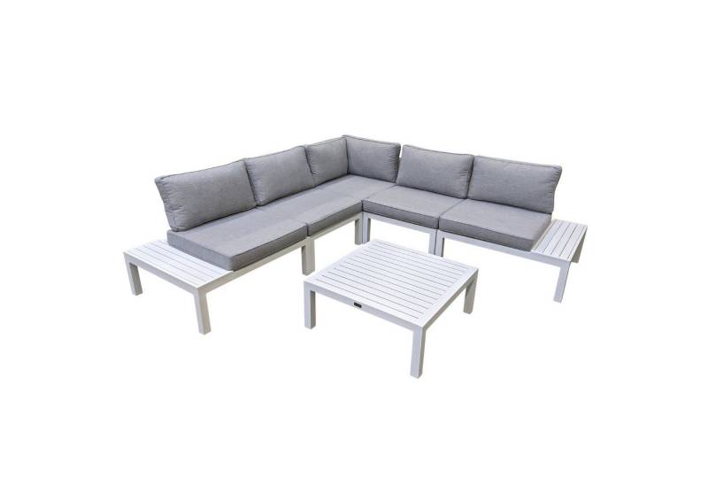 Home Islands Gartenlounge-Set Laos, (Ecklounge, 6-tlg., Eckteil, 2x Mittelteile, 2x Sofa 1-sitzig, Loungetisch), Modulare Lounge, wetterfest, inkl. Loungetisch von Home Islands