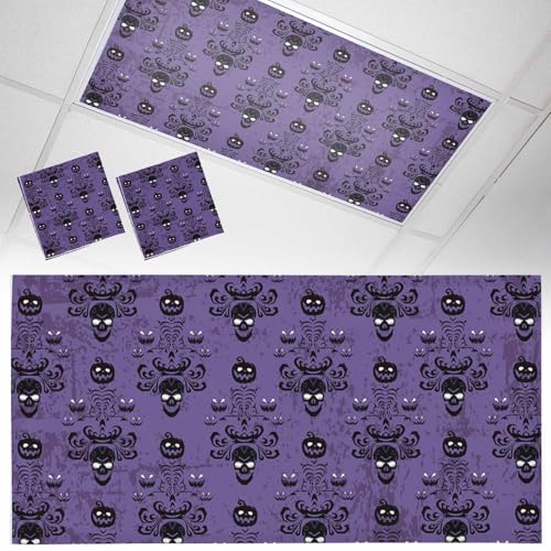 2 Stück fluoreszierende Lichtabdeckung für Klassenzimmer-Decke, Halloween-Geister-Kürbis-Schädel, magnetische Lichtabdeckungsfilter, violette Lichterabdeckungen für Büro, Schule, Zuhause, Tropfenlampe 2 Stück fluoreszierende Lichtabdeckung für Klassenzimmer-Decke, Halloween-Geister-Kürbis-Schädel, magnetische Lichtabdeckungsfilter, violette Lichterabdeckungen für Büro, Schule, Zuhause, Tropfenlampe von Home L6