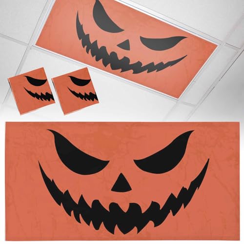 Fluoreszierende Lichtabdeckung für Klassenzimmer-Decke, Halloween-Grimasse Kürbis, magnetische Lichtabdeckungsfilter, lustige orangefarbene Lichterabdeckungen für Büro, Schule, Zuhause, Tropfenlampe Fluoreszierende Lichtabdeckung für Klassenzimmer-Decke, Halloween-Grimasse Kürbis, magnetische Lichtabdeckungsfilter, lustige orangefarbene Lichterabdeckungen für Büro, Schule, Zuhause, Tropfenlampe von Home L6