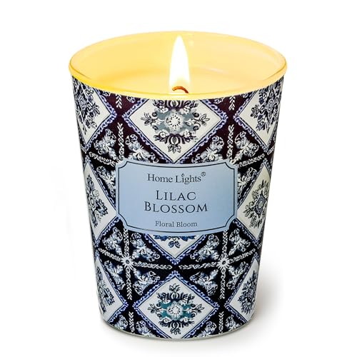 Home Lights 1-Wick Kerzen für Zuhause duftend 6.7oz Soja Wachs Mischung Kerze Langanhaltender Duft, Bohemian Natural Textures Home Decor und Housewarming Geschenke Fliederblüte von Home Lights