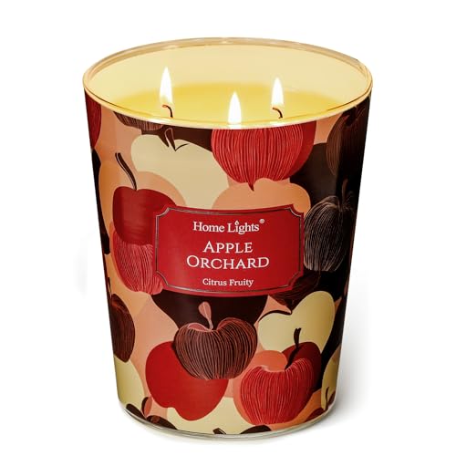 Home Lights Große Glas Kerze 3-Wick langlebige Duftkerzen, 34oz natürliche Soja Wachs Kerze für zu Hause duftende, eklektische gemischte Arten Geschenke für Frauen für Männer Apfelgarten Home Lights Große Glas Kerze 3-Wick langlebige Duftkerzen, 34oz natürliche Soja Wachs Kerze für zu Hause duftende, eklektische gemischte Arten Geschenke für Frauen für Männer Apfelgarten von Home Lights