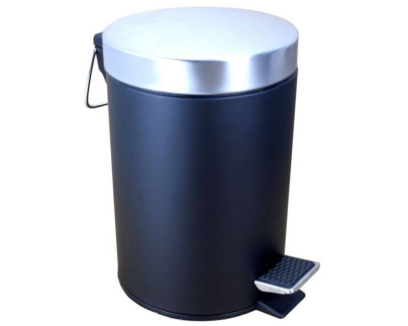 Home Line Mülleimer Kosmetik Treteimer 5L mit Fußpedal 20,5 x 28 cm Mülleimer aus Metall, inkl. Einsatz mit Griff von Home Line