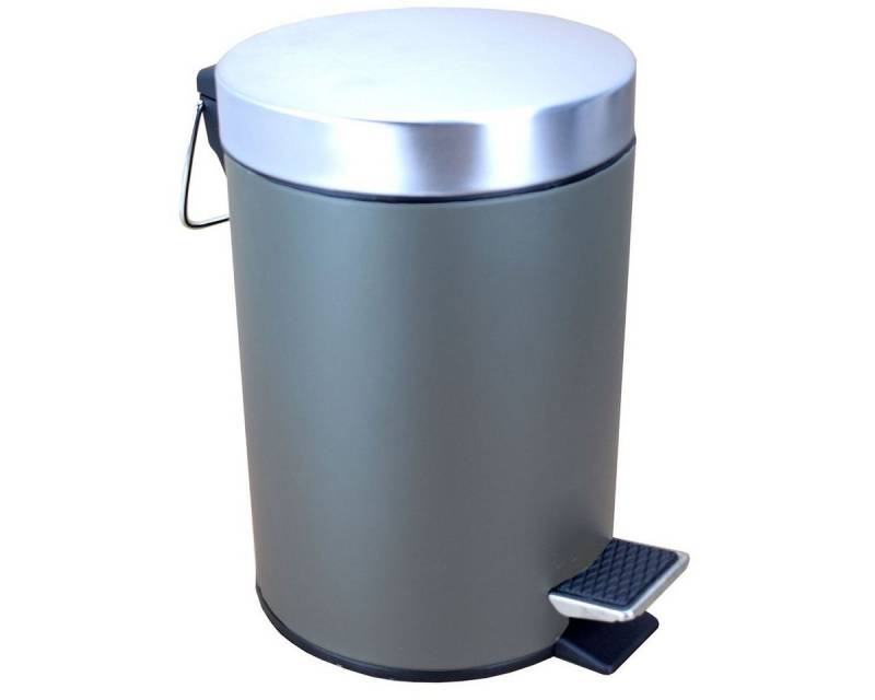 Home Line Mülleimer Kosmetik Treteimer 5L mit Fußpedal 20,5 x 28 cm Mülleimer aus Metall, inkl. Einsatz mit Griff von Home Line
