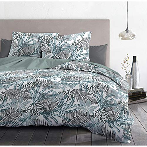 Home Linge Passion Bettbezug, 3-teilig, 100% Baumwolle, 57 Fäden, 2 Personen, 240 x 220 cm, Grau von Home Linge Passion